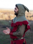 Tunique de lin naturel avec le surcot (pardessus) et le capuchon « De retour du paladin » Armstreet
