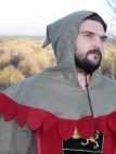 Tunique de lin naturel avec le surcot (pardessus) et le capuchon « De retour du paladin » Armstreet