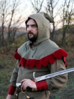 Tunique de lin naturel avec le surcot (pardessus) et le capuchon « De retour du paladin » Armstreet