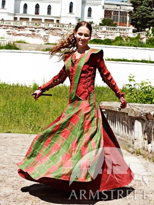 Robe et surcot médiévaux de lin « Jolie bergère »