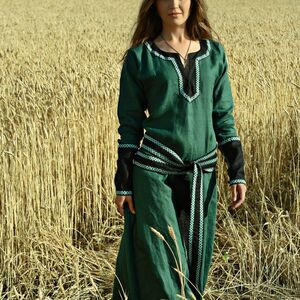 Tunique féminine longue médiévale en lin naturel ArmStreet