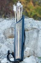 Carquois en cuir de longbow en laiton gravé