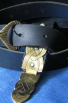 Ceinture noire celtique médiévale de cuir