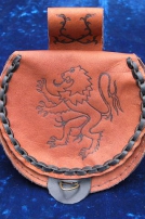 Le sac pochette médiévale en cuir « Lion »