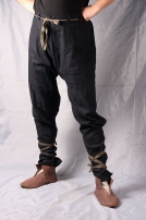 Pantalon médiéval classique de coton avec le laçage