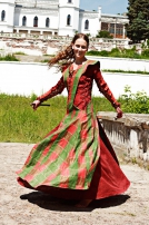 Robe et surcot médiévaux de lin « Jolie bergère »