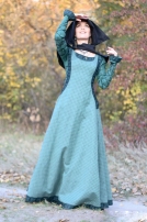 Robe renaissance médiévale avec surcot et chaperon « Princesse de l'Automne »