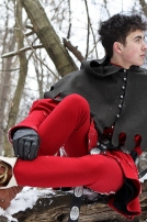 Tenue de manteau médiévale en laine - ensemble de cotta et capuche 