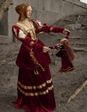 Robe et cape en velours de noblesse de Renaissance