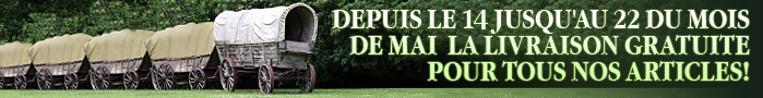 Depuis le 14 jusqu'au 22 du mois de mai la livraison gratuite pour tous nos articles!