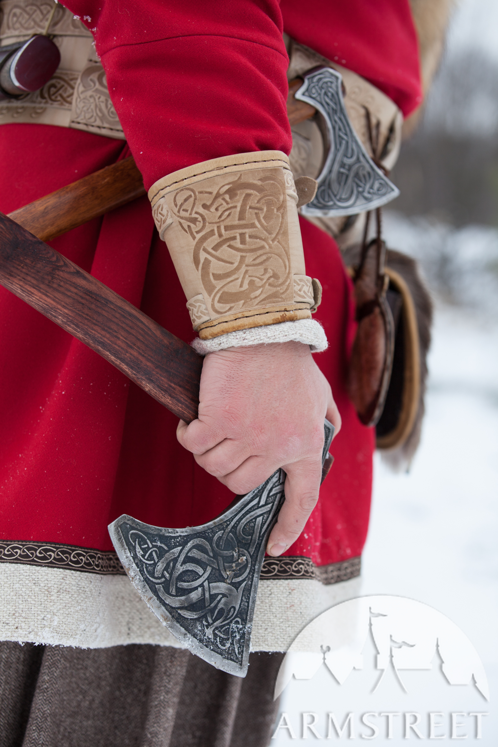 Brassards de Viking en cuir gaufré