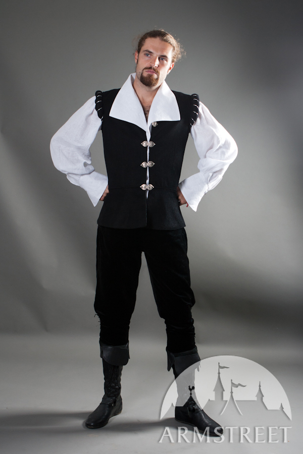 Costume Médiéval Viking Homme - 4 Pièces (Gilet, Ceinture, Protège-Bras, Bourse) - Pour Renaissance, Halloween, Cosplay