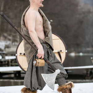 Bottes en cuir gaufré avec fausse fourrure style Viking « Knutt le Rigolard »-03