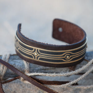 Bracelet du biceps « Labyrinthe »  en cuir et laiton  