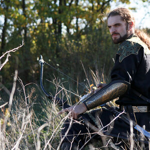 Brassard médiéval pour archers en cuir et laiton décapé d'ArmStreet