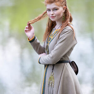 Manteau Viking en laine beige «Gudrun l’Héroïque»