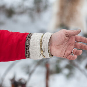 Manteau viking en laine rouge avec passement LARP