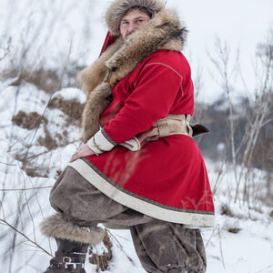 Manteau viking homme laine rouge Édition Yule