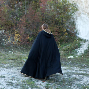 Cape médiévale fantasy noire pour homme