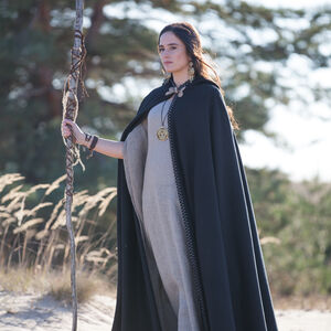 Cape en laine noire « Labyrinthe » fantasy cosplay