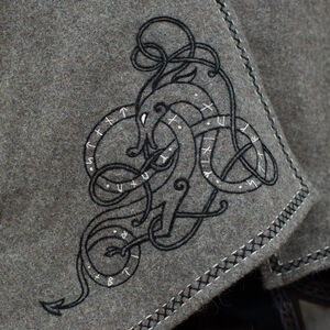 Cape Viking en Laine avec Broderie «Hilda la Hautaine»