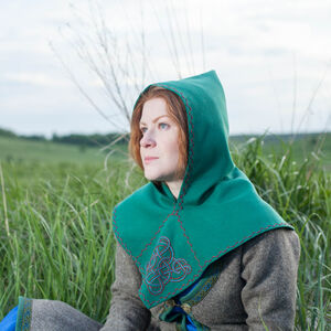 Capuche viking en lin verte « Ingrid » par ArmStreet