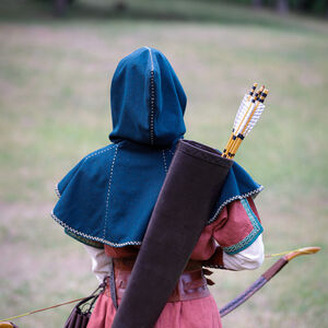 Carquois d’archerie médiéval en cuir « Chasseresse », équipement fantasy tir à l'arc