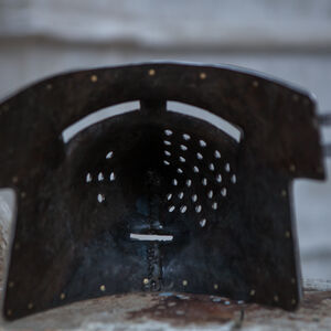 Casque bassinet médiéval hounskull ventail grillagé « Garde du Roi »