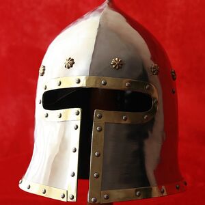 Casque médiéval barbute ave les accents en laiton exclusifs ArmStreet