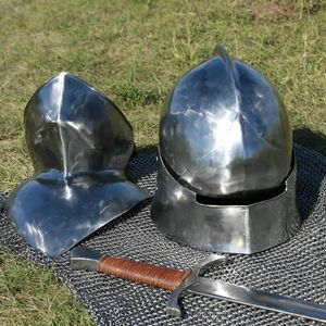 Casque salade médiévale avec le hausse-col ArmStreet