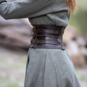 Ceinture Corset de Guerre Style Viking Gaufrée «Gudrun la Guerrière»