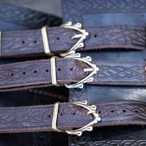 Ceinture de Guerre Viking en Cuir Gaufré «Gudrun la Guerrière»