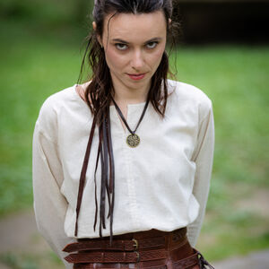 Ceinture corset en cuir faite main avec motif en relief « Chasseresse »