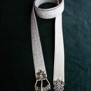 Ceinture médiévale en cuir naturel « Loup Noir »