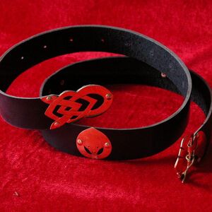 Ceinture noire médiévale de cuir « Ourses » ArmStreet