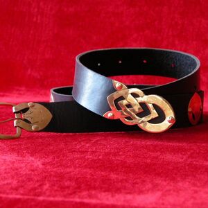 Ceinture noire médiévale de cuir « Ourses » ArmStreet