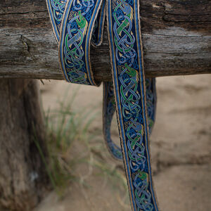 Ceinture Viking Large en Tissu Unisexe avec Passement et Frange