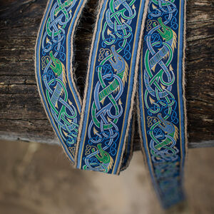 Ceinture Viking Large en Tissu Unisexe avec Passement et Frange