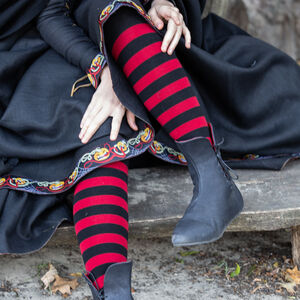 Chaussettes en Coton Médiévales à Raies Horizontales