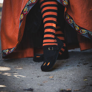 Chaussettes en Coton Médiévales à Raies Horizontales