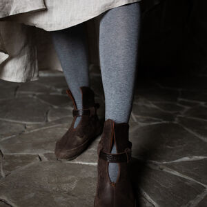 Chaussettes en coton uni hauteur genou de personnage du début du Moyen âge ou viking