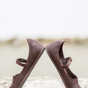 Chaussures médiévales carrées en cuir LARP