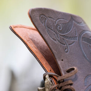 Chaussures Vikings en cuir gaufré avec lacets «Gudrun la Guerrière»