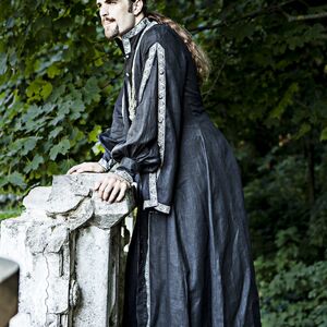 Costume médiéval de tunique et surcot long pour homme