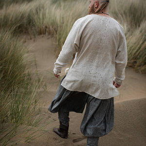 Courte tunique viking pour homme en lin fin