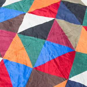 Couverture en patchwork de lin et coton