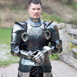 Cuirasse de Chevalier Médiéval en Acier Trempé Noirci