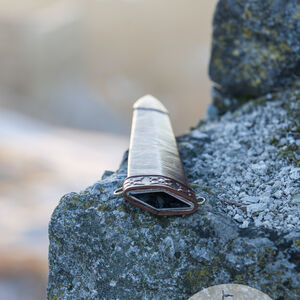 Dague en acier inoxydable avec fourreau en cuir « Chien de Guerre »