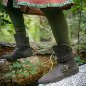 Demi-bottes médiévales en cuir « Chasseresse » à couture retournée