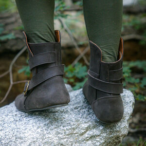 Demi-bottes médiévales en cuir « Chasseresse » à couture retournée